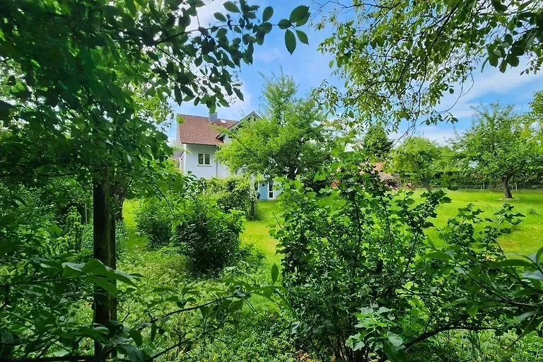 Blick vom Garten aufs Haus