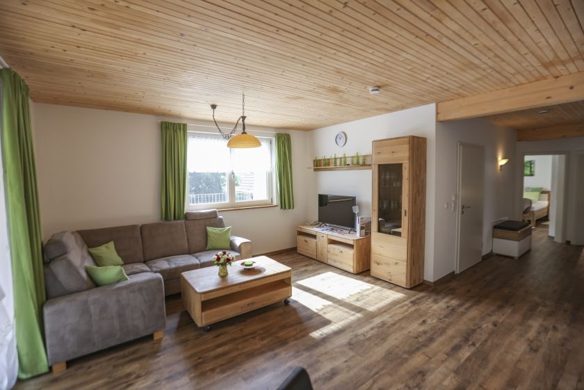 Blick vom Essplatz ins Wohnzimmer