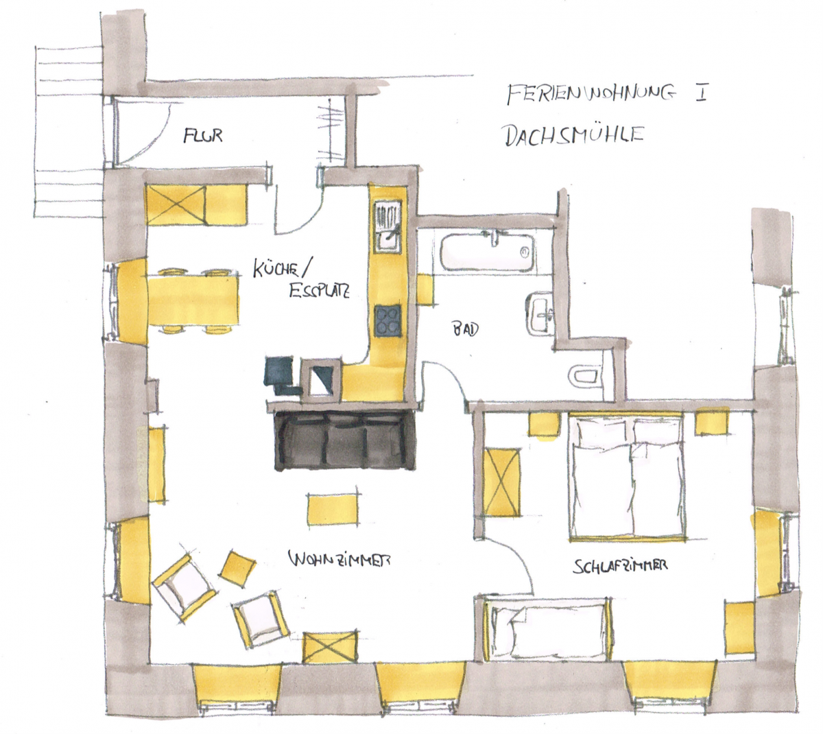 Ferienwohnung Dachsmühle - Natur und Tiere - Toll für Kinder und Wanderer